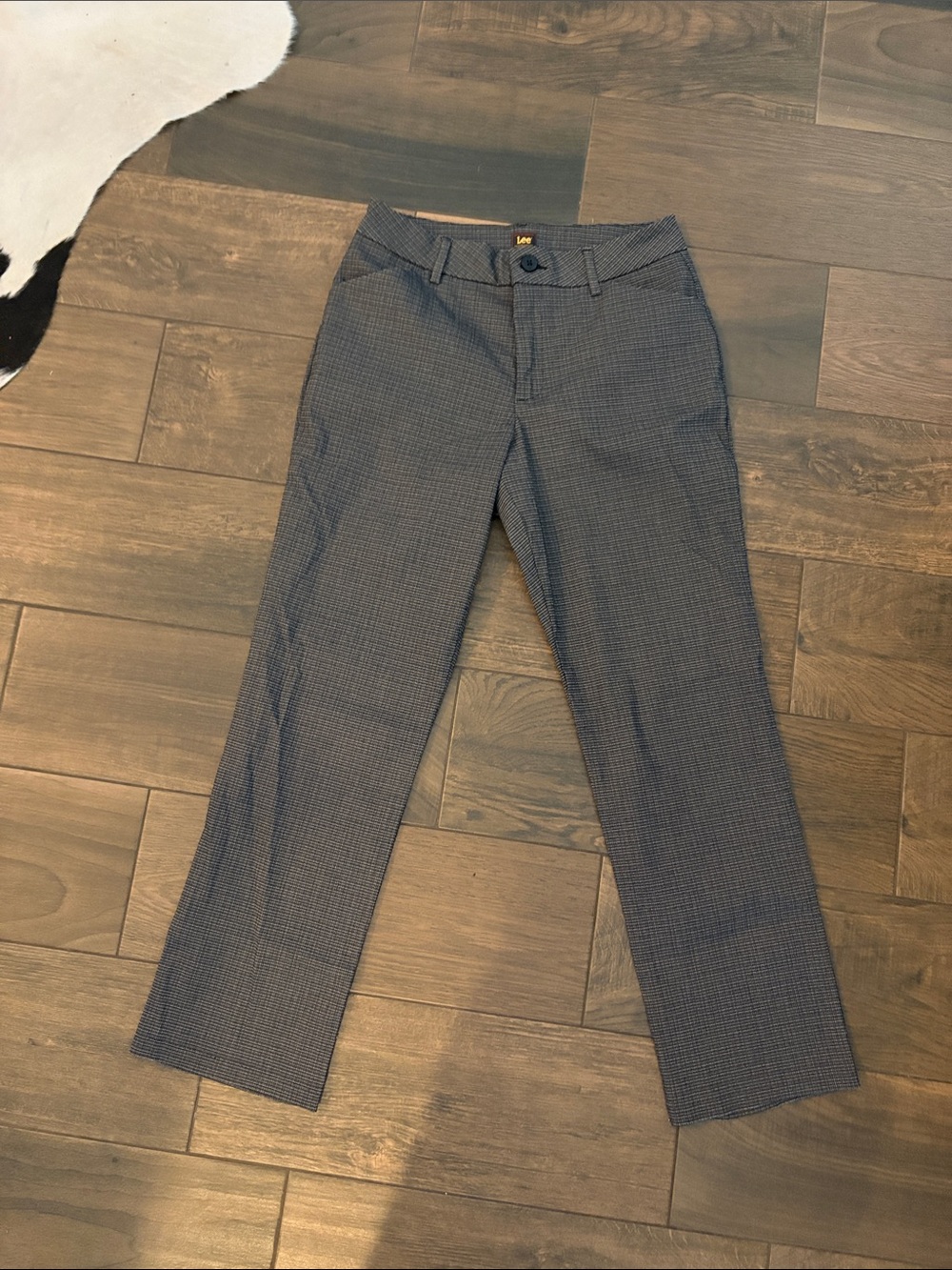Lee Petite black/grey Micro-Check Dress Pants